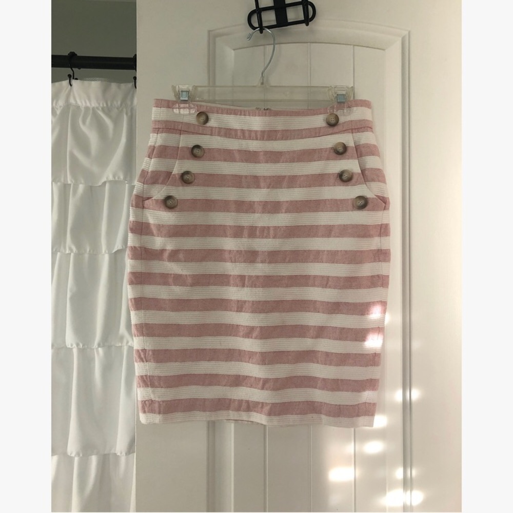 Pink striped skirt